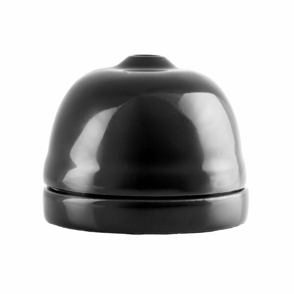 Zweiteiliger Baldachin aus Porzellan, kompakte Bauform, schwarz glasiert 2