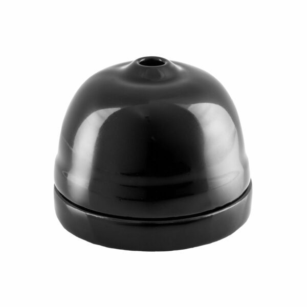 Zweiteiliger Baldachin aus Porzellan, kompakte Bauform, schwarz glasiert 4