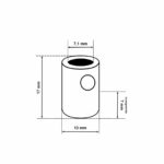 Dimensionen für Klemmnippel aus Messing (female), Zugentlastung mit Innengewinde M10x1