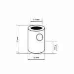 Dimensionen für Klemmnippel aus Messing (female), Zugentlastung mit Innengewinde M10x1