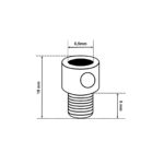 Dimensionen für Klemmnippel aus Messing (male), Zugentlastung mit Außengewinde M10x1, ideal für Baldachin