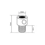 Dimensionen für Klemmnippel aus Messing (male), Zugentlastung mit Außengewinde M10x1, ideal für Baldachin
