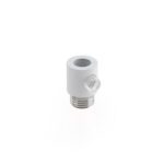 Klemmnippel aus Messing (male), Zugentlastung mit Außengewinde M10x1, Weiß