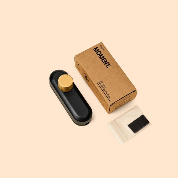 Paket für Relight Moment Universaldimmer, schwarz, mit Drehregler aus Messing