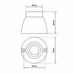 Dimensionen für Wandfassung aus Porzellan, Lampenfassung E27, gerade