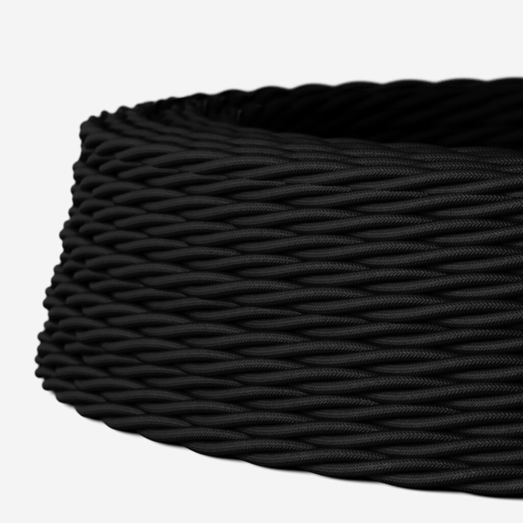 10m Vintage Stoffkabel 2-adrig, Rund, 0,75mm² - Italienisches Geflochtenes Elektrokabel Für Lampen & Deko