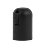 E27 Glattmantel-Lampenfassung aus Thermoplast Schwarz, mit Rastkappe