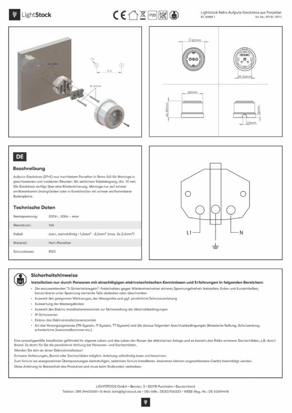Installationsanleitung für AP1W-AP1S
