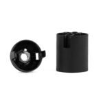 Komponenten für E27 Glattmantel-Lampenfassung aus Thermoplast Schwarz, mit Rastkappe