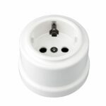 Lightstock Retro Aufputz-Steckdose aus Porzellan Weiß