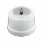 Lightstock Retro Aufputz-Steckdose aus Porzellan Weiß 2