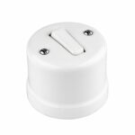 Lightstock Retro Aufputz-Wechselschalter aus Porzellan Weiß, 1-Fach, 2-Wege