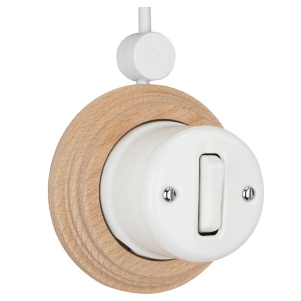 Lightstock Retro Aufputz-Wechselschalter aus Porzellan Weiß, 1-Fach, 2-Wege 2