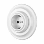 Lightstock Retro Unterputz-Steckdose aus Porzellan, Weiß