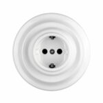 Lightstock Retro Unterputz-Steckdose aus Porzellan, Weiß 3