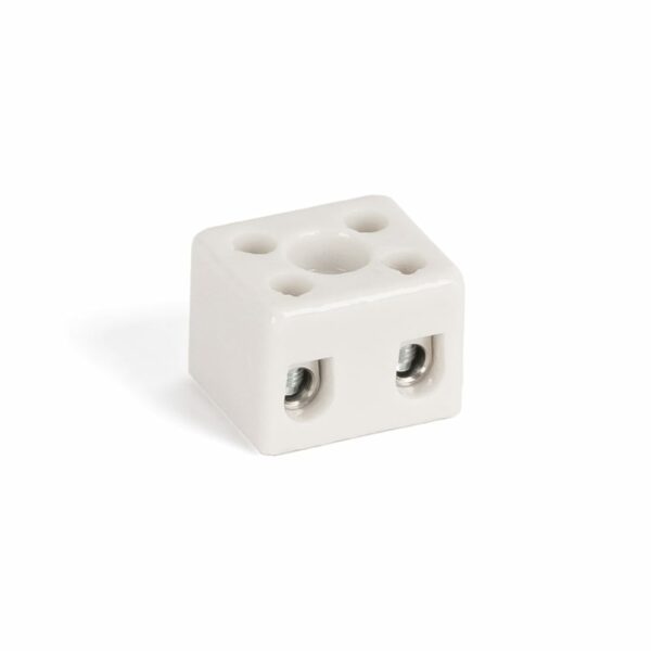 Porzellanklemme, 2-polig, bis 2,5mm², 10A, 250V - Hochtemperatur-Klemme