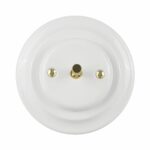 Lightstock Design Unterputz-Wechselschalter aus Porzellan Weiß mit Messing-Kippschalter, 1-Fach, 2-Wege 2