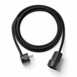 Relight Extend, Textilkabel Schwarz mit Schuko-Winkelstecker und Kupplung aus Duroplast (Bakelit Optik), Schwarz