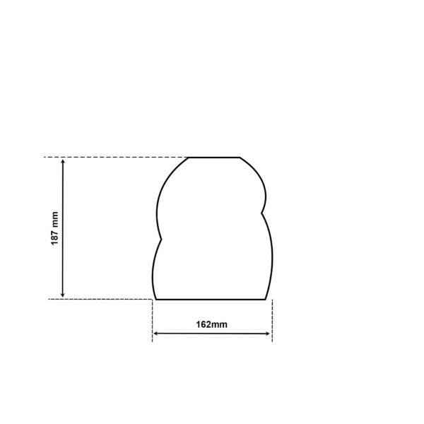 Dimensionen für Relight Twist 3d gedruckter Lampenschirm