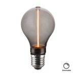 LED Filament Leuchtmittel, LINE, Smoke, Bulb A60, E27, 2W, 40lm, 1800K, dimmbar