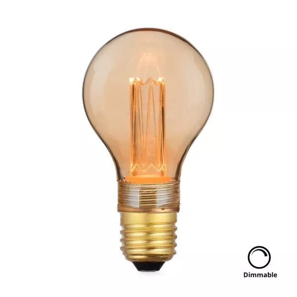 LED Filament Leuchtmittel, Vintage Dekoleuchte, Bulb A60, E27, 2.3W, 65lm, 1800K, dimmbar