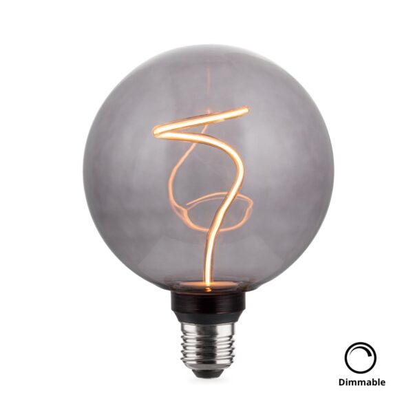 LED Filament Leuchtmittel, YARN GLOBE, Smoke, Globe G125, E27, 4.9W, 100lm, 1800K, dimmbar