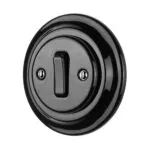 Lightstock Retro Unterputz-Schalter aus Porzellan, 1-Fach, 2-Polig, Schwarz