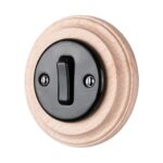 Lightstock Retro Unterputz-Schalter aus Porzellan, 1-Fach, 2-Polig, Schwarz 4