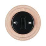 Lightstock Retro Unterputz-Schalter aus Porzellan, 1-Fach, 2-Polig, Schwarz 6