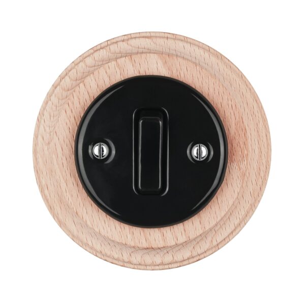 Lightstock Retro Unterputz-Schalter aus Porzellan, 1-Fach, 2-Polig, Schwarz 6