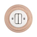 Lightstock Retro Unterputz-Schalter aus Porzellan, 2-Fach, 2-Polig, Weiß 6