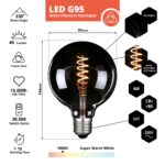 LED Filament Leuchtmittel, SPIRAL, Globe G95, E27, 4W, 40lm, 1800K, dimmbar