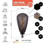 LED Filament Leuchtmittel, Vintage, PEAR, Smoke, E27, 4W, 40lm, 1800K, dimmbar