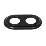 Porzellan-Rahmen 2-fach für Unterputz-Stecker/Schalter, Schwarz