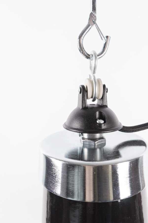 Große Vintage Industrieleuchte aus emailliertem Stahlblech, 52cm