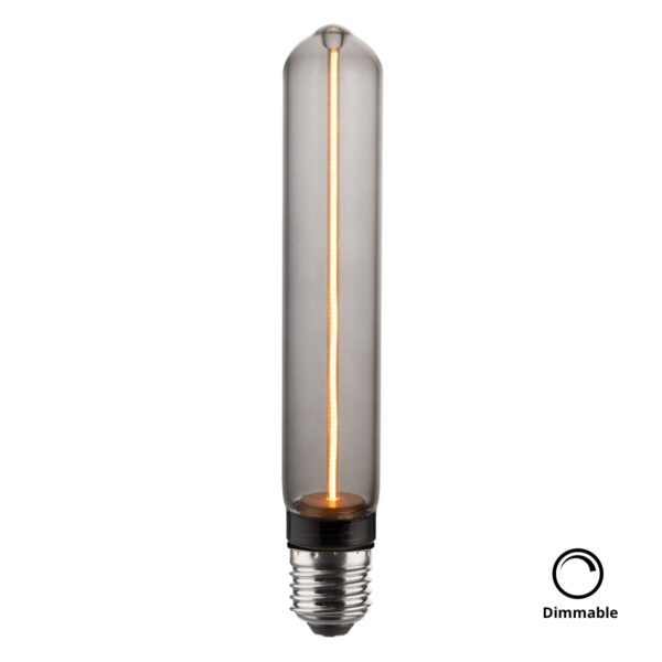 LED Filament Leuchtmittel, TUBE LINE, Smoke, E27, 2W, 40lm, 1800K, dimmbar
