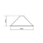 Dimensionen für Einfacher Emaille Lampenschirm konisch 26cm