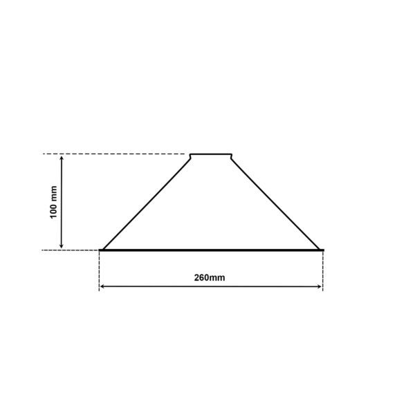 Dimensionen für Einfacher Emaille Lampenschirm konisch 26cm