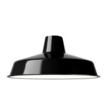 Einfacher Emaille Lampenschirm 36cm, Schwarz