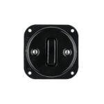 Lightstock Schaltereinsatz Retro Unterputz-Schalter aus Porzellan, 1-Fach, 2-Wege, Schwarz