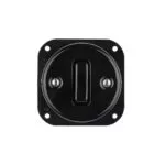 Lightstock Schaltereinsatz Retro Unterputz-Schalter aus Porzellan, 1-Fach, 2-Wege, Schwarz