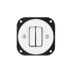 Lightstock Schaltereinsatz Retro Unterputz-Schalter aus Porzellan, 2-Fach, 2-Wege, Weiß