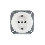 Lightstock Steckdoseneinsatz Retro Unterputz-Steckdose aus Porzellan, Weiß