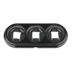 Porzellan-Rahmen 3-fach für Aufputz-Steckdose/Schalter, Schwarz