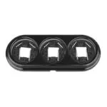 Porzellan-Rahmen 3-fach für Aufputz-Steckdose/Schalter, Schwarz