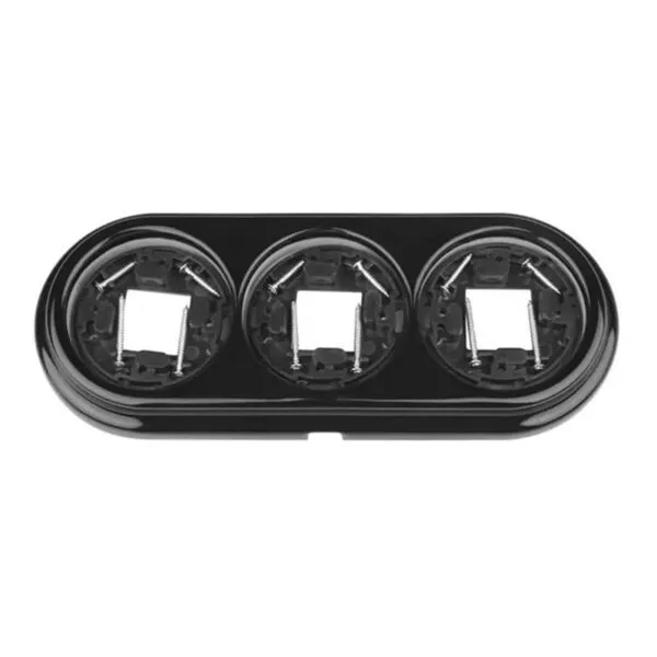 Porzellan-Rahmen 3-fach für Aufputz-Steckdose/Schalter, Schwarz