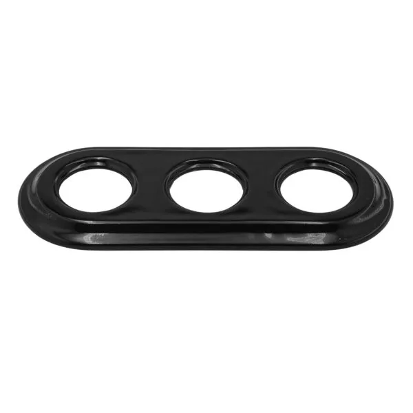 Porzellan-Rahmen 3-fach für Unterputz-Steckdose/Schalter, Schwarz