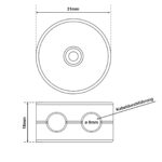 Dimensionen für Lightstock Retro Porzellan-Kabelhalter für 2 Leitungen, 2-teilig