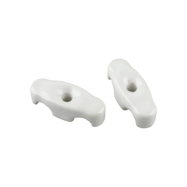 Lightstock Retro Porzellan-Kabelhalter für 2 Leitungen, Weiß 2