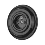 Lightstock Retro Unterputz-Antennendose aus Porzellan, 3-Loch, Schwarz